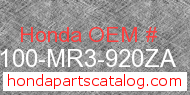 Honda 61100-MR3-920ZA genuine part number image