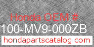 Honda 61100-MV9-000ZB genuine part number image