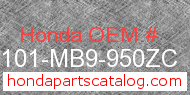 Honda 61101-MB9-950ZC genuine part number image