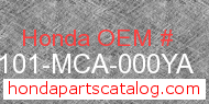 Honda 61101-MCA-000YA genuine part number image