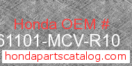 Honda 61101-MCV-R10 genuine part number image