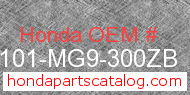 Honda 61101-MG9-300ZB genuine part number image