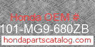 Honda 61101-MG9-680ZB genuine part number image