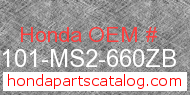 Honda 61101-MS2-660ZB genuine part number image