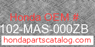 Honda 61102-MAS-000ZB genuine part number image