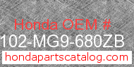 Honda 61102-MG9-680ZB genuine part number image