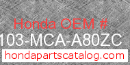 Honda 61103-MCA-A80ZC genuine part number image