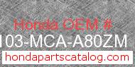 Honda 61103-MCA-A80ZM genuine part number image