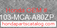 Honda 61103-MCA-A80ZP genuine part number image