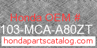 Honda 61103-MCA-A80ZT genuine part number image