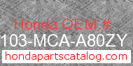 Honda 61103-MCA-A80ZY genuine part number image