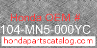 Honda 61104-MN5-000YC genuine part number image