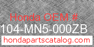 Honda 61104-MN5-000ZB genuine part number image