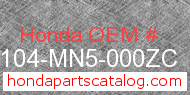 Honda 61104-MN5-000ZC genuine part number image
