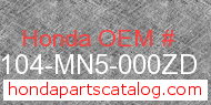Honda 61104-MN5-000ZD genuine part number image