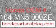 Honda 61104-MN5-000ZE genuine part number image