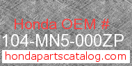 Honda 61104-MN5-000ZP genuine part number image