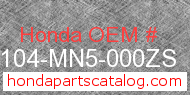 Honda 61104-MN5-000ZS genuine part number image