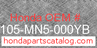 Honda 61105-MN5-000YB genuine part number image