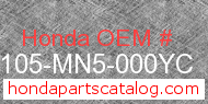 Honda 61105-MN5-000YC genuine part number image