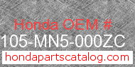 Honda 61105-MN5-000ZC genuine part number image