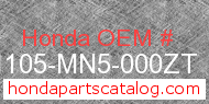 Honda 61105-MN5-000ZT genuine part number image