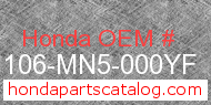 Honda 61106-MN5-000YF genuine part number image