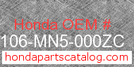 Honda 61106-MN5-000ZC genuine part number image