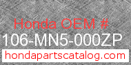 Honda 61106-MN5-000ZP genuine part number image