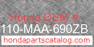 Honda 61110-MAA-690ZB genuine part number image