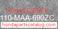 Honda 61110-MAA-690ZC genuine part number image