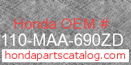 Honda 61110-MAA-690ZD genuine part number image