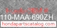 Honda 61110-MAA-690ZH genuine part number image