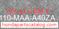 Honda 61110-MAA-A40ZA genuine part number image