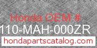 Honda 61110-MAH-000ZR genuine part number image
