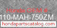 Honda 61110-MAH-750ZM genuine part number image