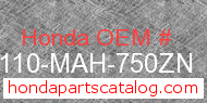 Honda 61110-MAH-750ZN genuine part number image