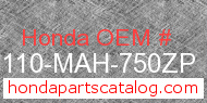 Honda 61110-MAH-750ZP genuine part number image
