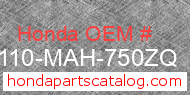Honda 61110-MAH-750ZQ genuine part number image