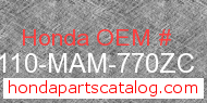 Honda 61110-MAM-770ZC genuine part number image