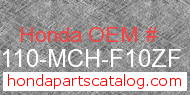 Honda 61110-MCH-F10ZF genuine part number image