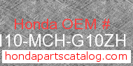 Honda 61110-MCH-G10ZH genuine part number image
