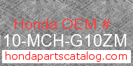 Honda 61110-MCH-G10ZM genuine part number image