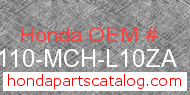 Honda 61110-MCH-L10ZA genuine part number image