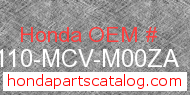 Honda 61110-MCV-M00ZA genuine part number image