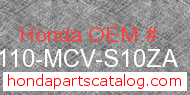 Honda 61110-MCV-S10ZA genuine part number image