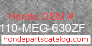 Honda 61110-MEG-630ZF genuine part number image