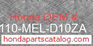 Honda 61110-MEL-D10ZA genuine part number image
