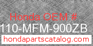 Honda 61110-MFM-900ZB genuine part number image