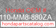 Honda 61110-MM8-880ZA genuine part number image
